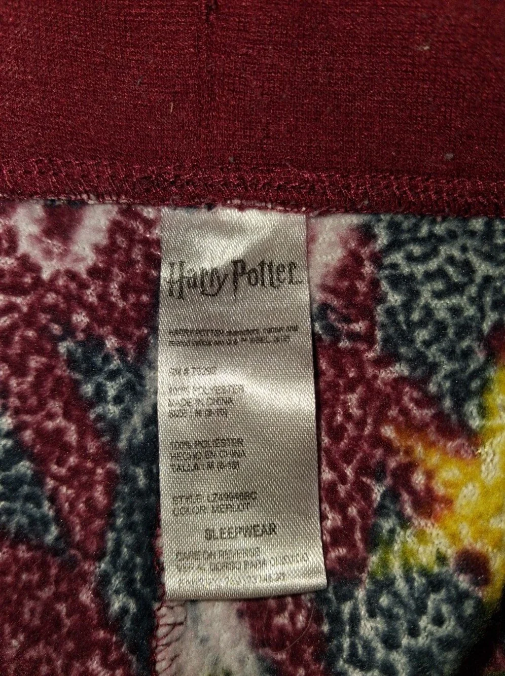 Warner Bros. Harry Potter Maroon & Yellow Fleece Pajama Pants